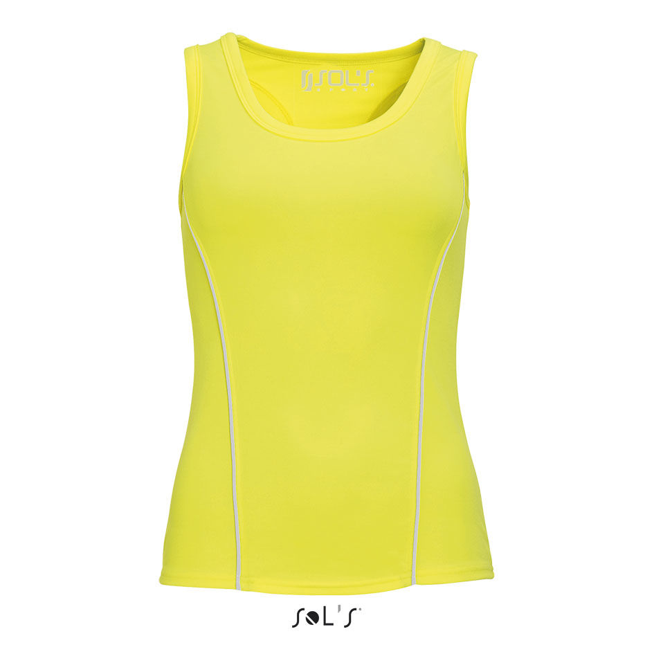 tee shirt femme jaune fluo