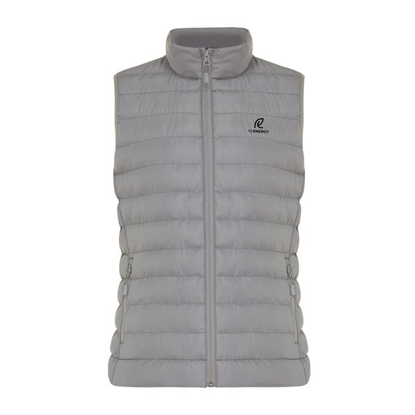 Bodywarmer personnalisé | Bodywarmer femme en polyester recyclé gris argent