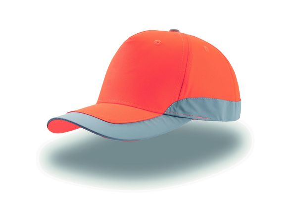 Casquette 5 pans haute visibilité publicitaire | Helpy Orange