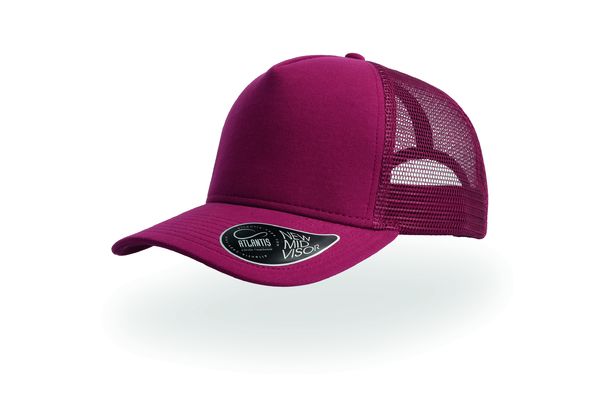 Casquette 5 pans style trucker en jersey publicitaire | Rapper jersey Burgundy