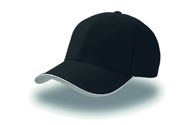 Casquette 6 pans contrastée publicitaire | Pilot piping sandwich Black