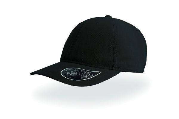 Casquette 6 pans mid visor corduroy publicitaire | Creep Black