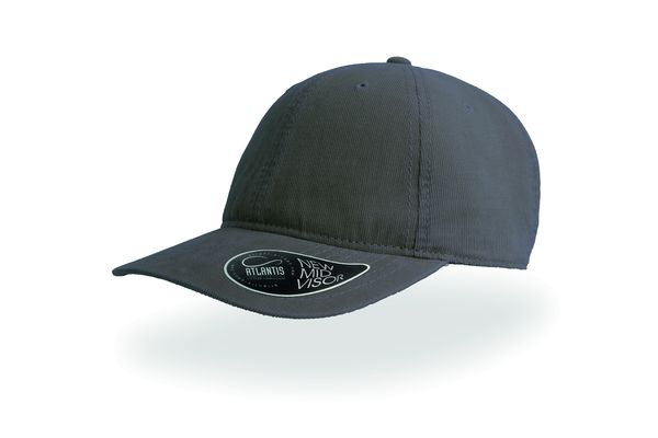 Casquette 6 pans mid visor corduroy publicitaire | Creep Grey