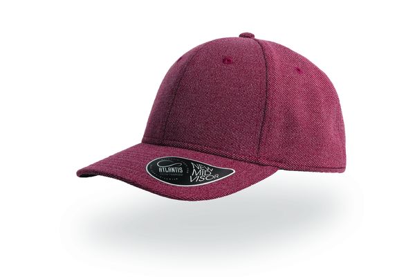 Casquette 6 pans Mid Visor effet chiné publicitaire | Loop Burgundy