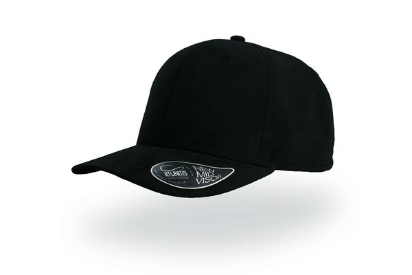 Casquette 6 pans mid visor faux suède publicitaire | Fam Black