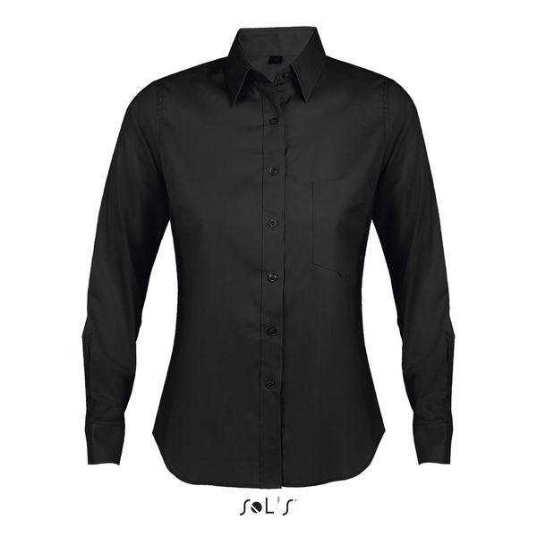 Chemise personnalisée femme manches longues | Business Women Noir