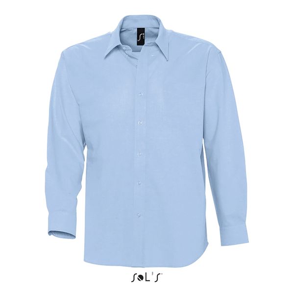 Chemise personnalisée homme oxford manches longues | Boston Ciel