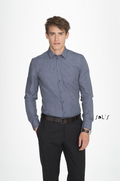 Chemise publicitaire homme popeline chinée | Barnet Men