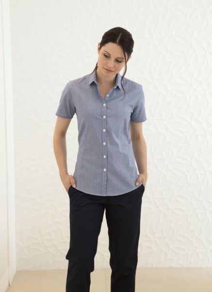 Chemise publicitaire | Ladies' gingham cofrex/pufy wicking s/s shirt