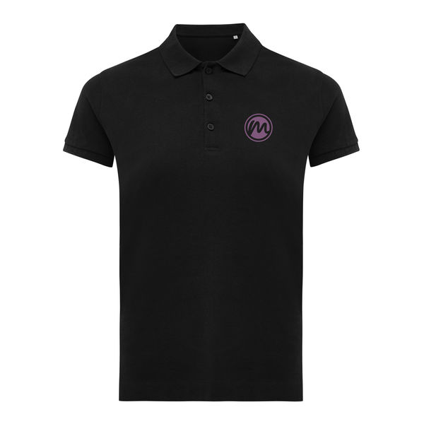 Polo personnalisé | Polo en coton recyclé Femme Noir