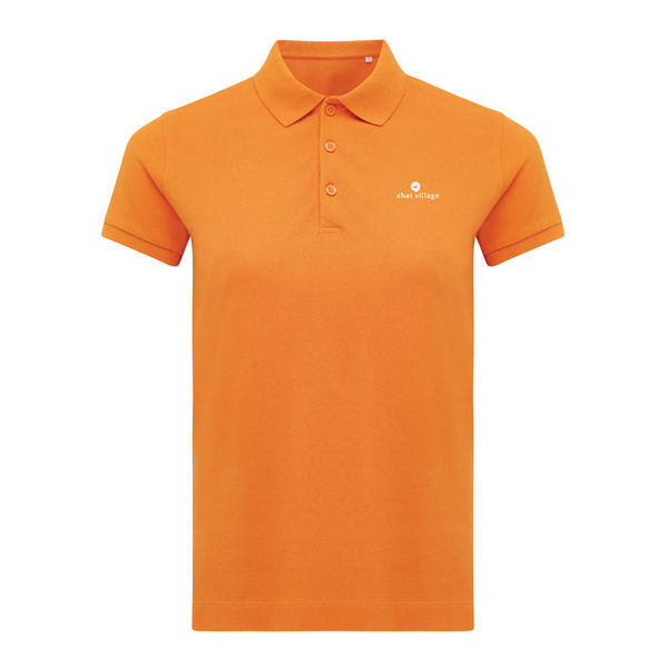 Polo personnalisé | Polo en coton recyclé Femme Orange