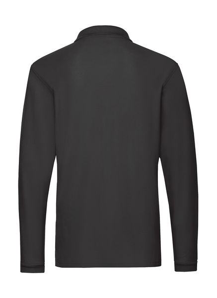 Polo manches longues premium publicitaire | Premium Long Sleeve Polo Black