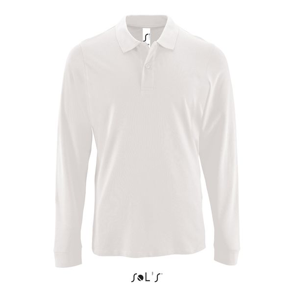 Polo personnalisé piqué manches longues homme | Perfect LSL Men Blanc