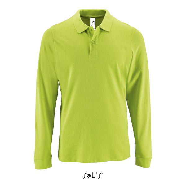 Polo personnalisé piqué manches longues homme | Perfect LSL Men Vert pomme