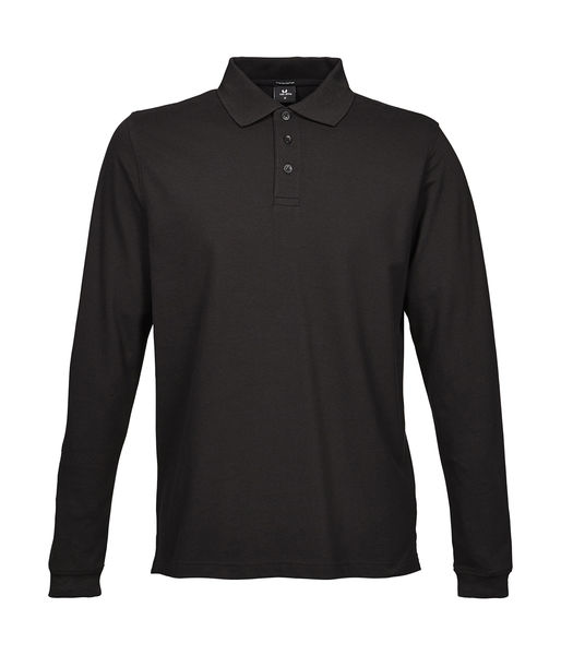 Polo personnalisé homme manches longues | Rituvik Black