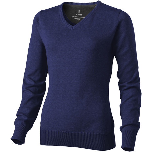 Pullover personnalisé Col V Spruce Femme Marine