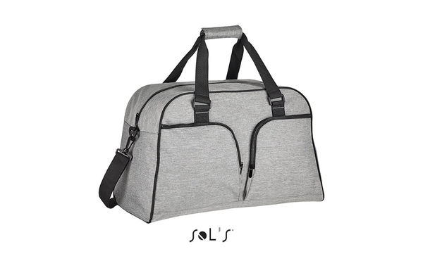 Sac de voyage publicitaire en polyester 600d | Hudson Gris chiné