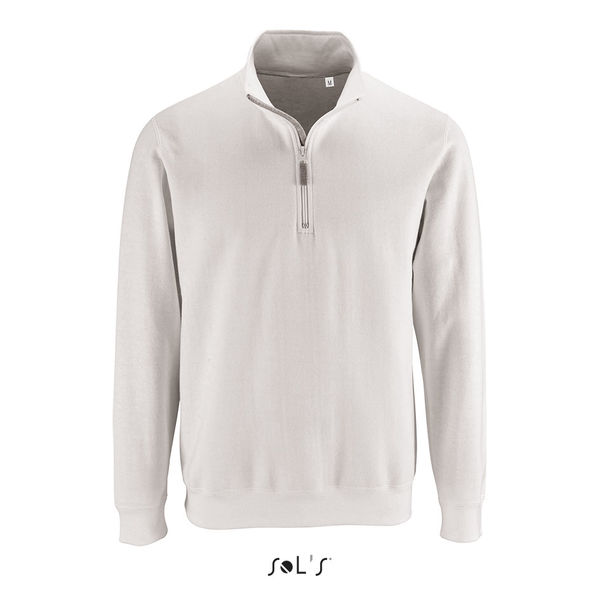 Sweat-shirt publicitaire homme col camionneur | Stan Blanc