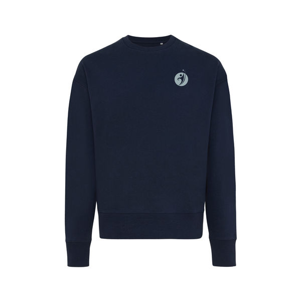 Sweat personnalisé | Sweater à col rond en coton recyclé Bleu marine