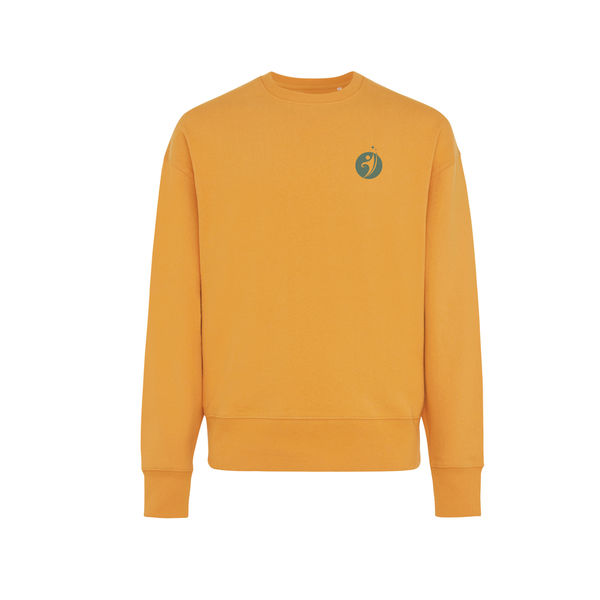 Sweat personnalisé | Sweater à col rond en coton recyclé sundial orange