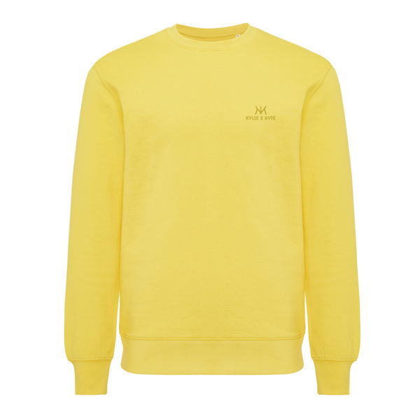 Sweat personnalisé | Sweater léger à col rond en coton recyclé Jaune