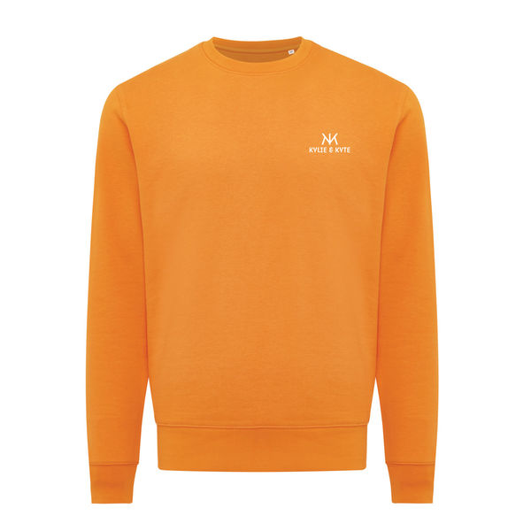 Sweat personnalisé | Sweater léger à col rond en coton recyclé Orange