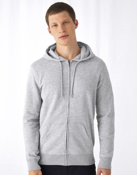 Sweatshirt publicitaire | Organic Zipped Heather Grey