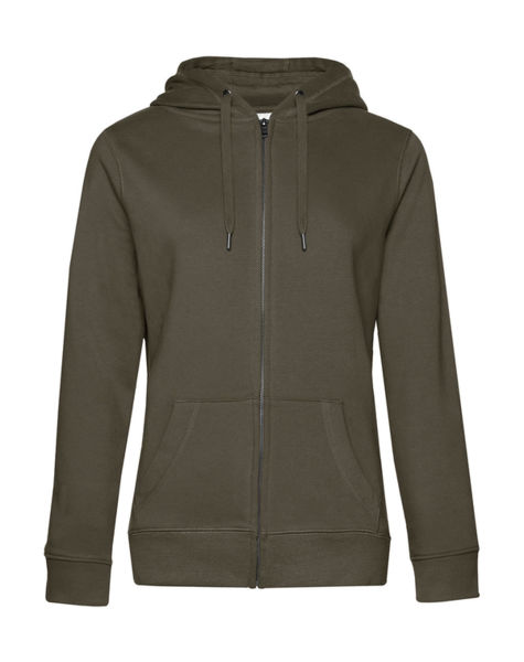 Sweatshirt personnalisé | Queen Zipped Hooded Khaki