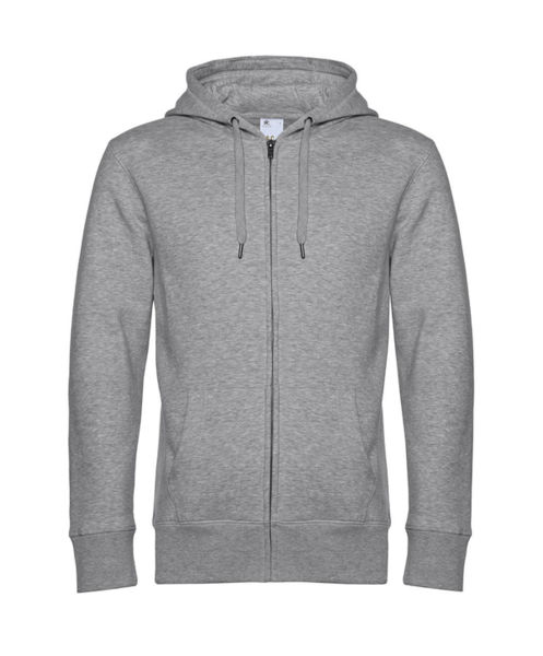 Sweatshirt personnalisé | King Zipped Hooded Heather Grey