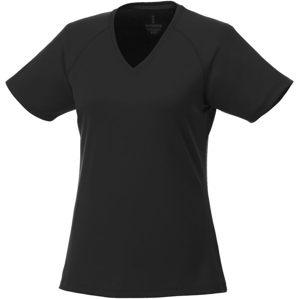 T-shirt publicitaire cool fit manches courtes col V femme Amery Noir