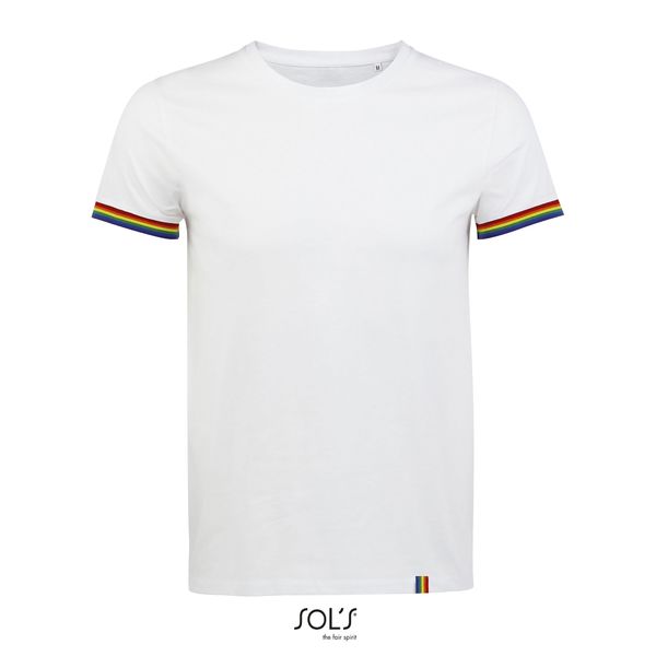 T-shirt-personnalisé manches courtes | Rainbow Men Blanc