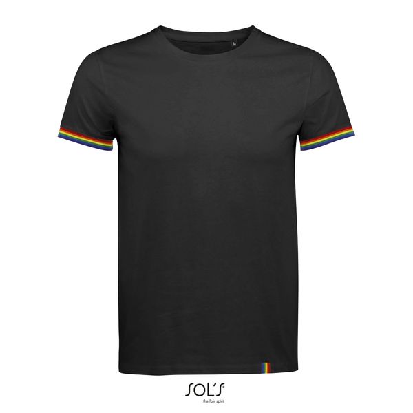 T-shirt-personnalisé manches courtes | Rainbow Men Noir