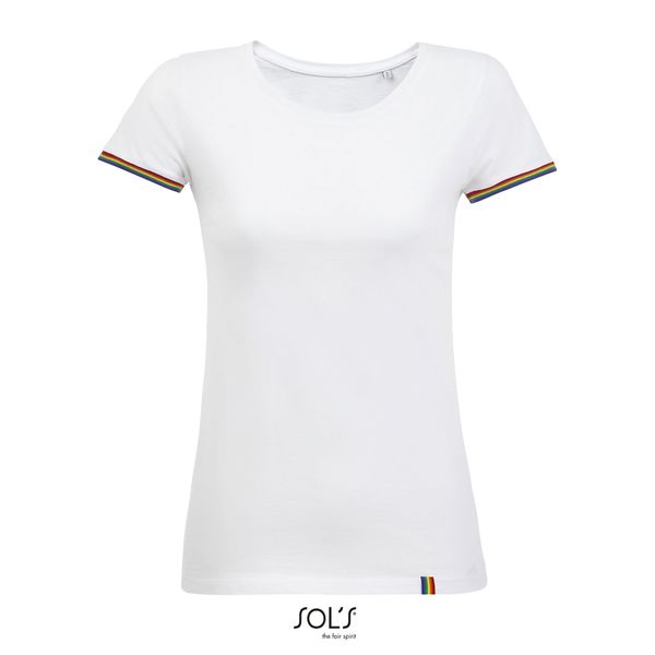 T-shirt-personnalisé manches courtes | Rainbow Women Blanc