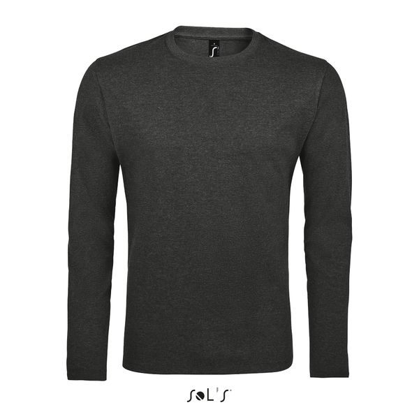 Tee-shirt publicitaire homme manches longues | Imperial LSL Men Anthracite chiné