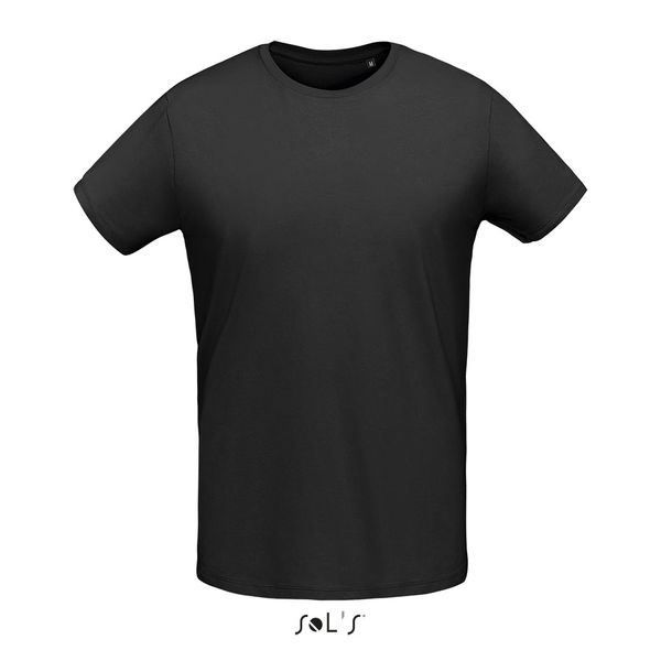 Tee-shirt publicitaire jersey col rond ajusté homme | Martin Men Noir profond