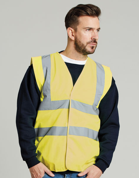 Veste de sécurité publicitaire unisexe sans manches | Scratchy Hi Vis Yellow