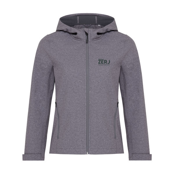 Veste personnalisée | Veste femme soft shell en polyester recyclé vulcano heather grey