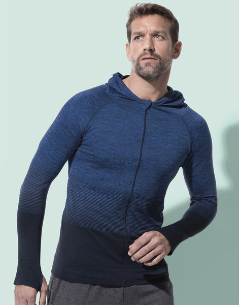 Veste publicitaire homme manches longues cintrée raglan | Active Jacket Men Blue Transition