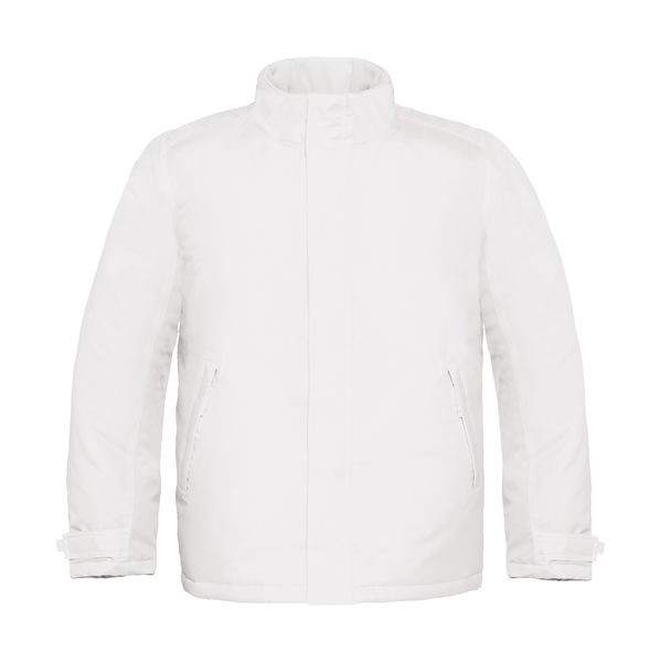 Veste publicitaire homme avec capuche | Real+ men Heavy Weight Jacket White