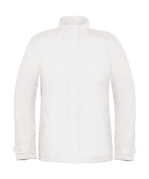 Veste chaude publicitaire femme avec capuche | Real+ women Heavy Weight Jacket White