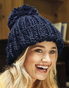 Bonnet tricoté personnalisé unisexe | Siloso French Navy