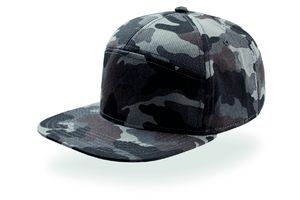 Casquette 7 pans visière plate publicitaire | Deck Camouflage grey