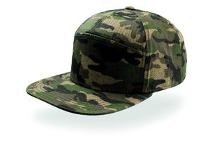 Casquette 7 pans visière plate publicitaire | Deck Camouflage kaki