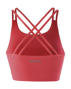 Brassière publicitaire femme sans manches cintré | Fitness Women`s Crop Top Hot Coral