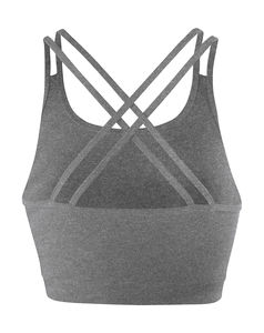 Brassière publicitaire femme sans manches cintré | Fitness Women`s Crop Top Sport Grey Marl