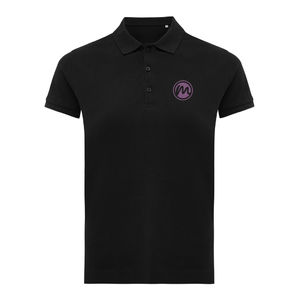 Polo personnalisé | Polo en coton recyclé Femme Noir