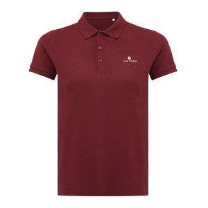 Polo personnalisé | Polo en coton recyclé Femme rouge bordeaux