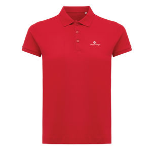 Polo personnalisé | Polo en coton recyclé Femme Rouge