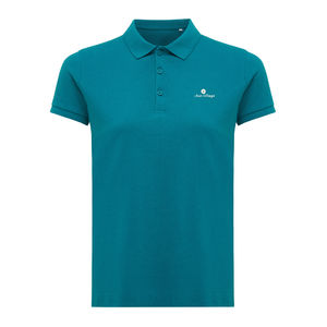 Polo personnalisé | Polo en coton recyclé Femme verdigris