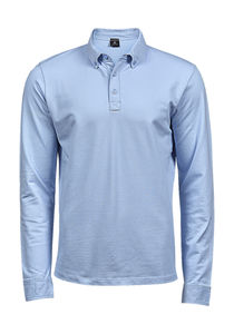 Polo publicitaire cintré homme manches longues | Rynkeby Light Blue